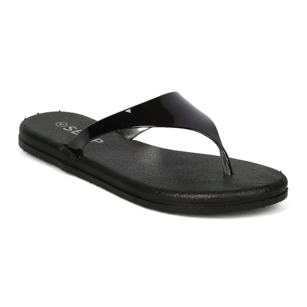 Alrisco Metallic Triangle Thong Flatform T-Strap Spring Summer Sandals - Picture 2 of 6